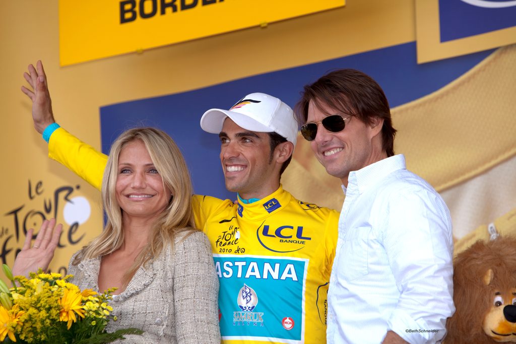 Celebrities - 2010_tdf_diaz_contador_cruise